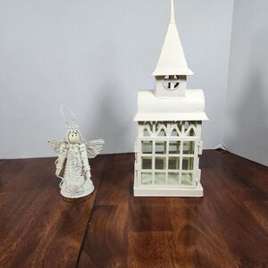 Christmas Metal Angel & Candle House